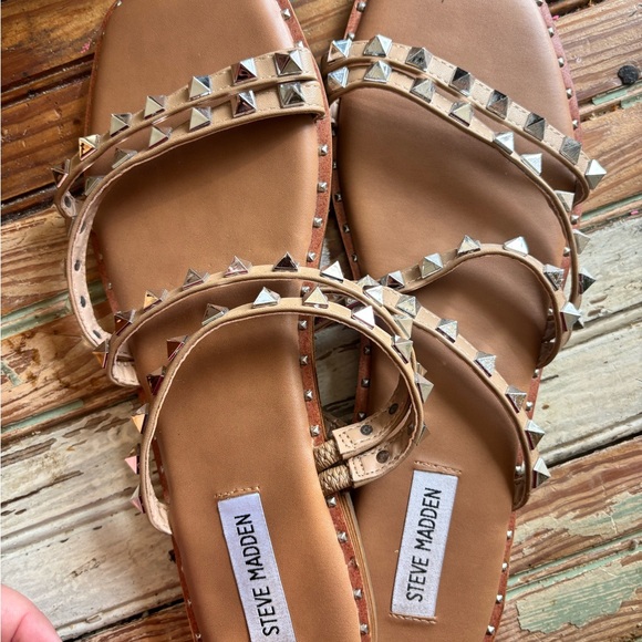 Steve Madden Brown Studded Sandals - Picture 1 of 1